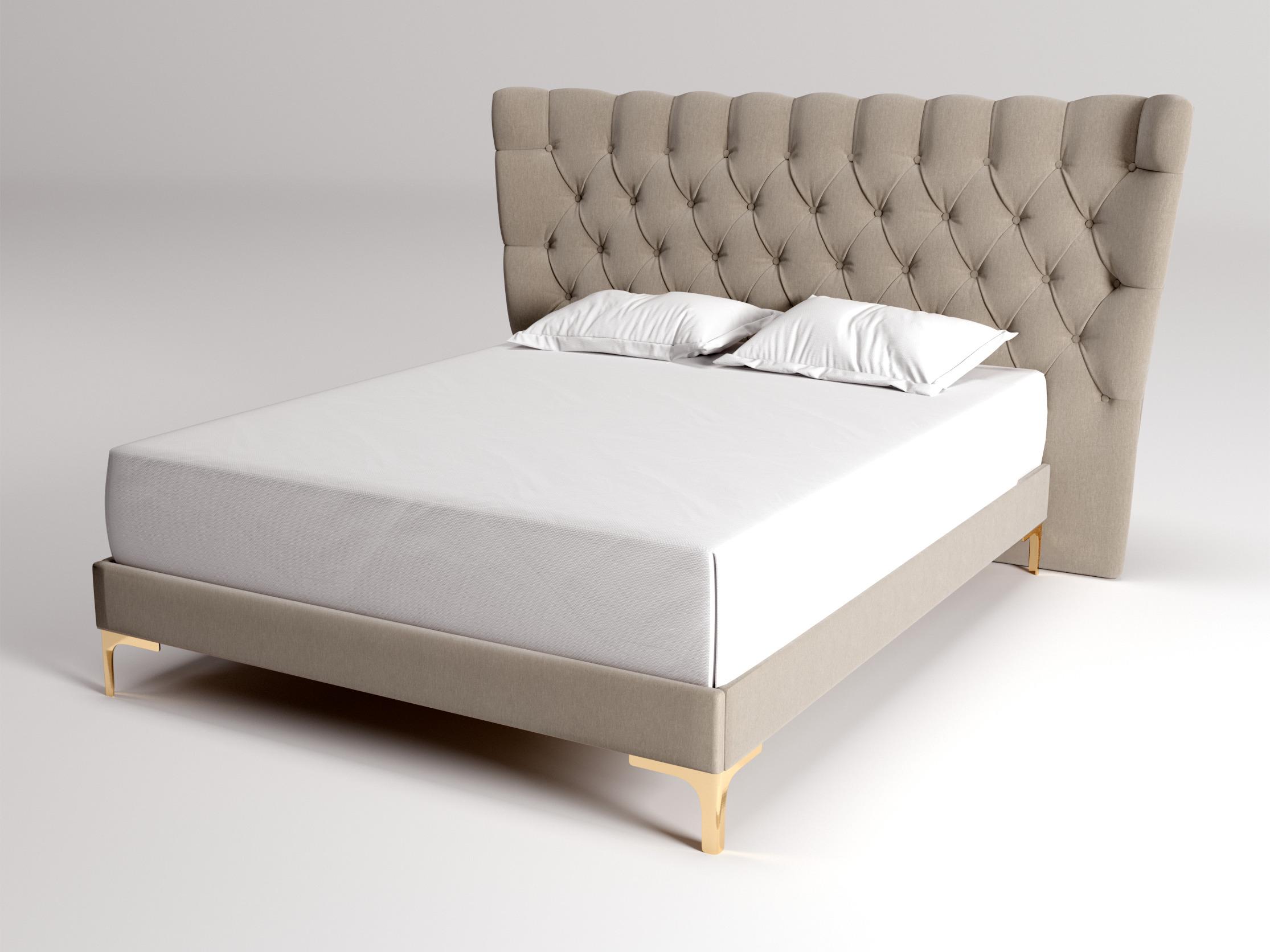 3/4 Angle look of Elle bed in Mushroom finish
