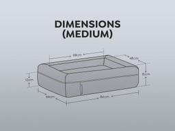 A diagram of the medium Sleeping Duck Dog Bed dimensions.