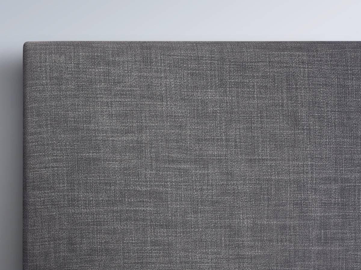 A close-up of the Boyd bedhead in Charcoal.
