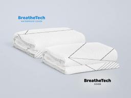 BreatheTech Waterproof Cover and a standard BreatheTech Cover folded and sitting side by side