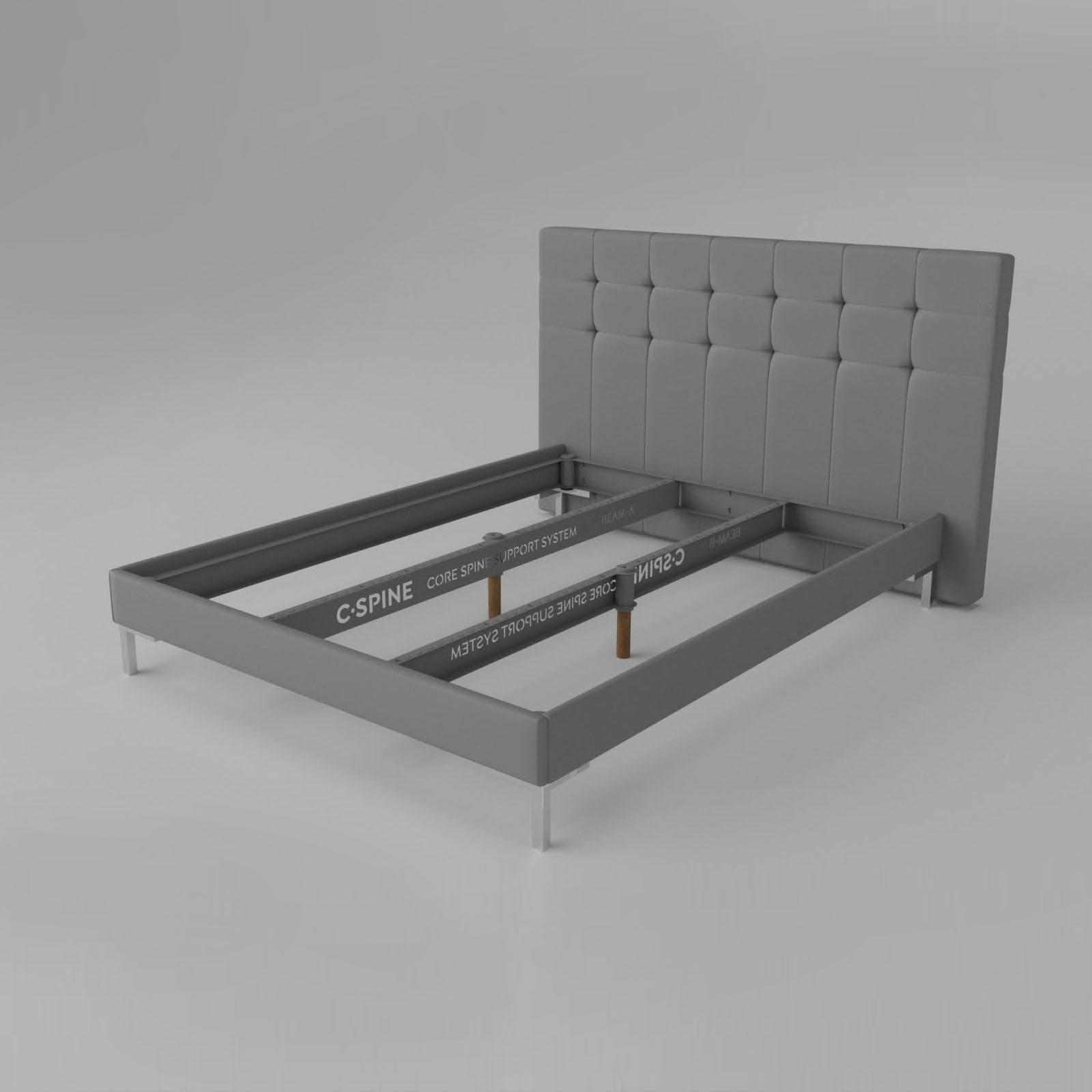 The Haussman bed with standard side panels and Herman Chrome Legs.