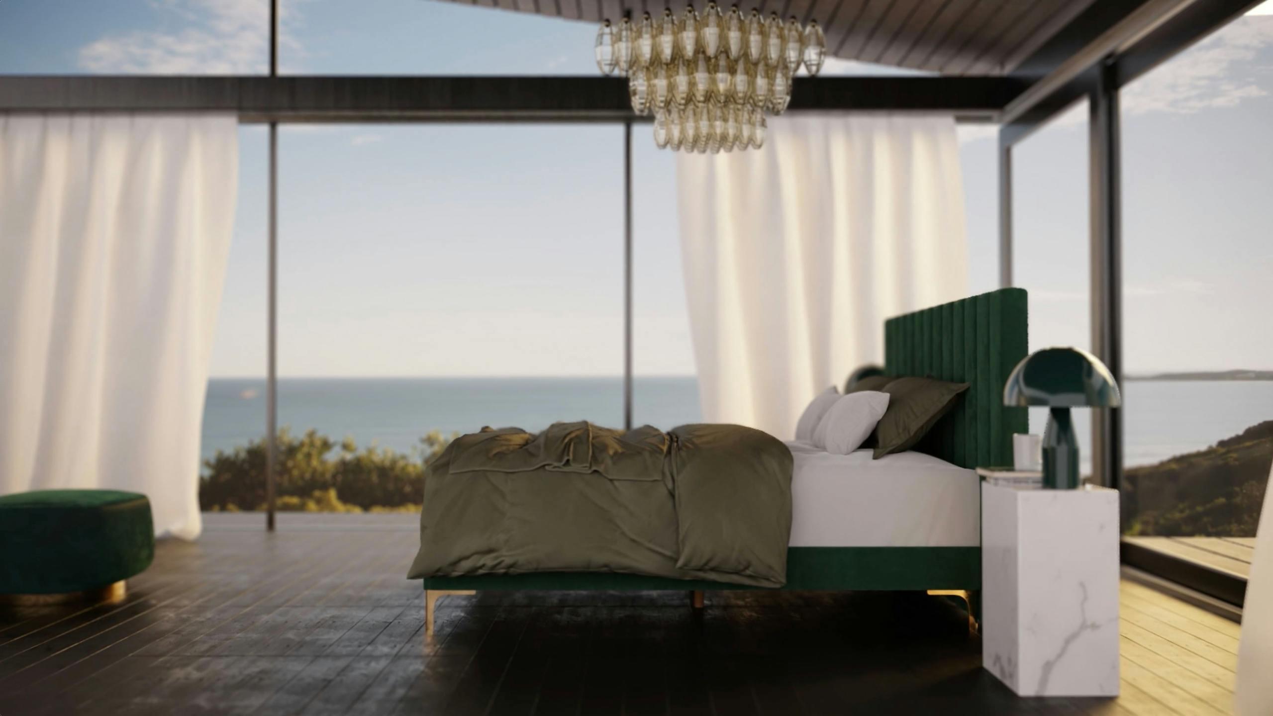 SD Indestruct Bed - Palais Family in an open home with the sea in the background